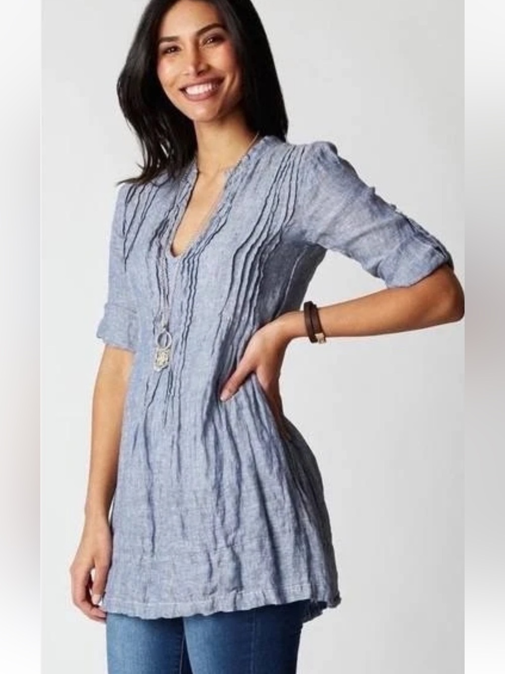 CP shades 100% linen tunic top women’s medium